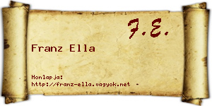 Franz Ella névjegykártya
